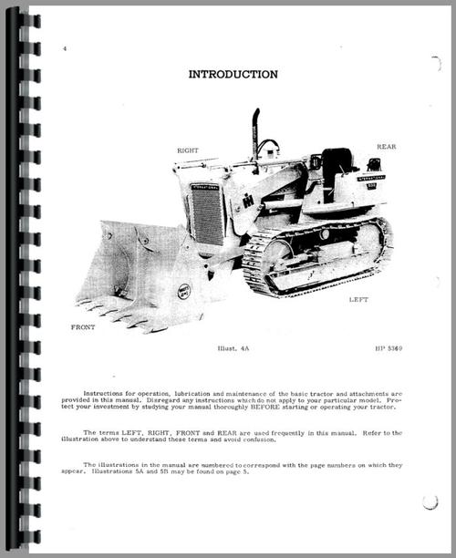 Operators Manual for International Harvester 500C Crawler Sample Page From Manual