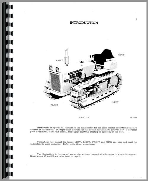 Operators Manual for International Harvester 500 Crawler Sample Page From Manual