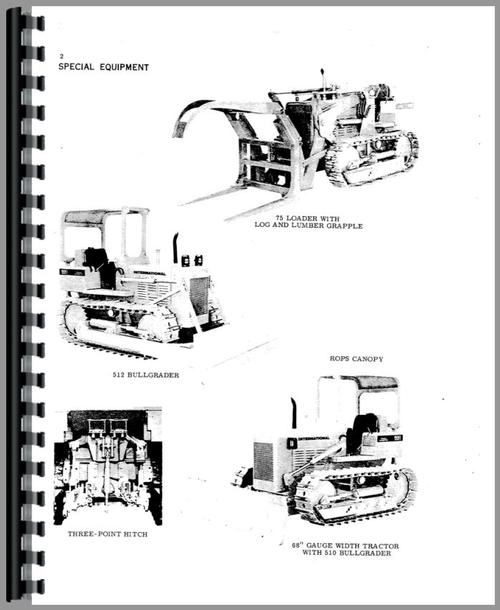 Operators Manual for International Harvester 500E Crawler Sample Page From Manual