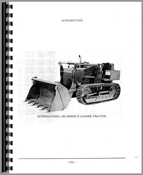 Parts Manual for International Harvester 500E Crawler Sample Page From Manual