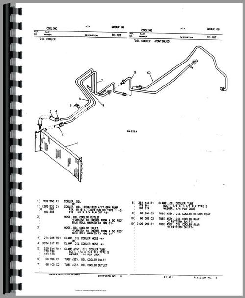 Parts Manual for International Harvester 584 Tractor Sample Page From Manual