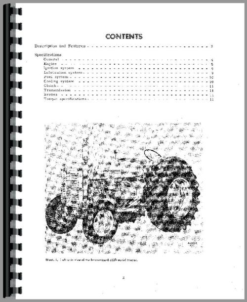 Service Manual for International Harvester 650 Tractor Sample Page From Manual