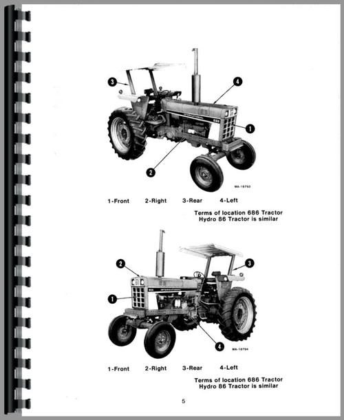 Operators Manual for International Harvester 686 Tractor Sample Page From Manual