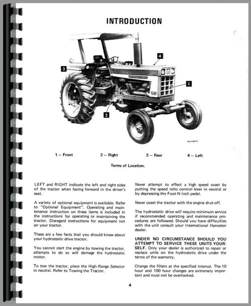 Operators Manual for International Harvester 70 Tractor Sample Page From Manual
