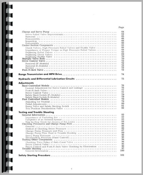 Service Manual for International Harvester 70 Hydro Tractor Sample Page From Manual