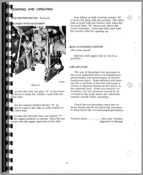 Operators Manual for International Harvester 710 Plow Sample Page From Manual