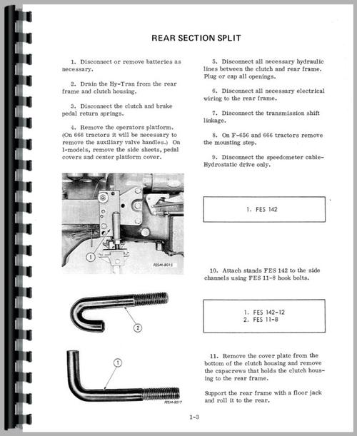 Service Manual for International Harvester 86 Hydro Tractor Sample Page From Manual