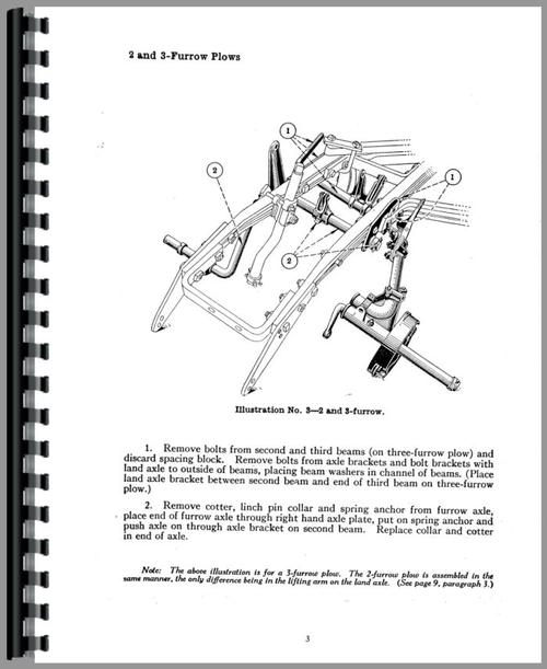 Operators Manual for International Harvester 8 Plow Sample Page From Manual