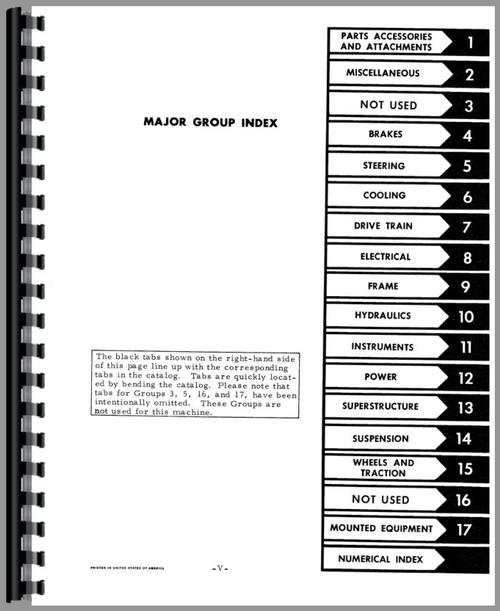 Parts Manual for International Harvester 9000 Forklift Sample Page From Manual