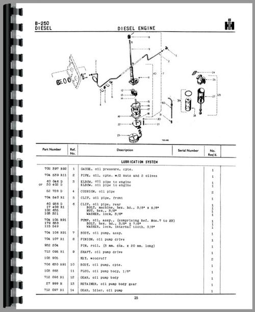 McCormick International Tractor B250 Parts Manual 