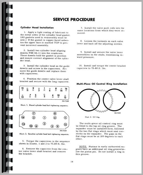 Service Manual for International Harvester B-276 Tractor Engine Sample Page From Manual