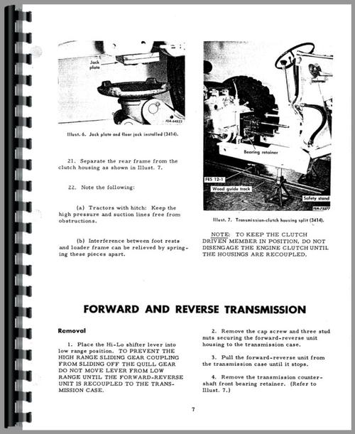 Service Manual for International Harvester B-434 Tractor Sample Page From Manual