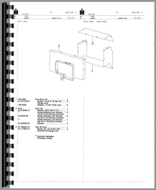 Parts Manual for International Harvester Cub Cadet 111 Lawn & Garden Tractor Sample Page From Manual