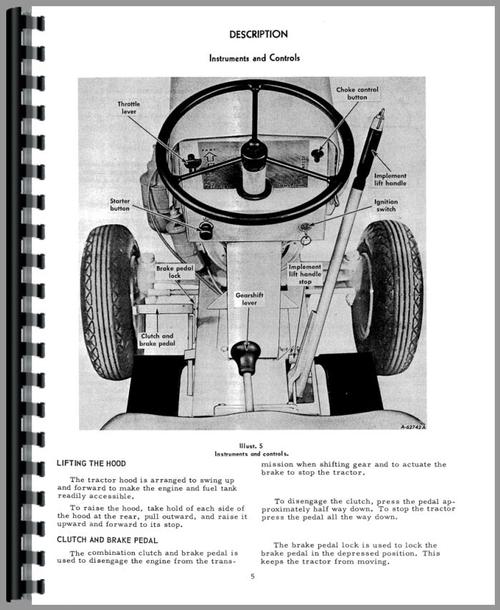 Operators Manual for International Harvester Cub Cadet Lawn & Garden Tractor Sample Page From Manual