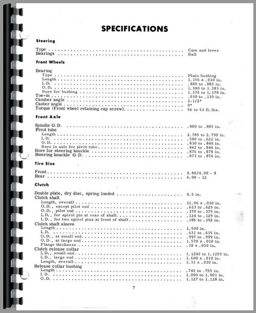 Service Manual for International Harvester Cub Cadet Lawn & Garden Tractor Sample Page From Manual