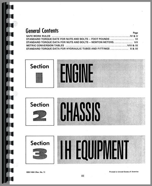 Service Manual for International Harvester Cub Cadet 1000 Lawn & Garden Tractor Sample Page From Manual