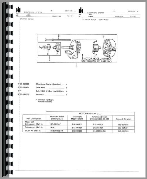 Parts Manual for International Harvester Cub Cadet 108 Lawn & Garden Tractor Sample Page From Manual