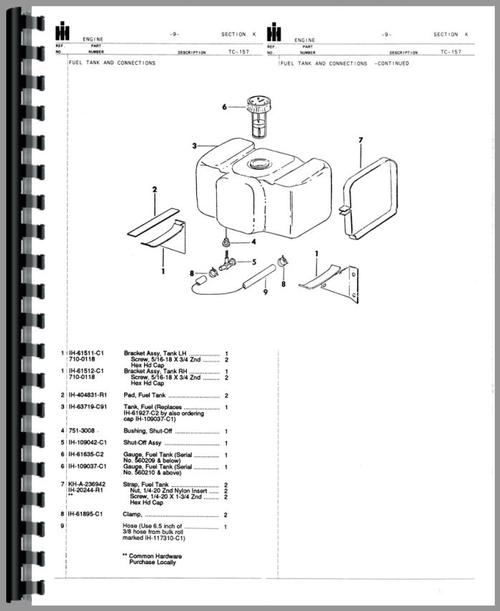 Parts Manual for International Harvester Cub Cadet 1200 Lawn & Garden Tractor Sample Page From Manual