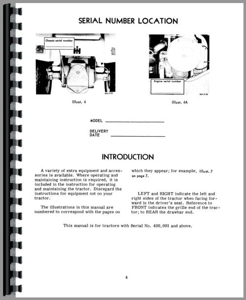 Operators Manual for International Harvester Cub Cadet 128 Lawn & Garden Tractor Sample Page From Manual