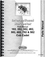 Parts Manual for International Harvester Cub Cadet 182 Lawn & Garden Tractor