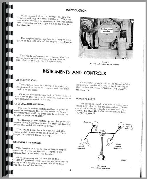 Operators Manual for International Harvester Cub Cadet 70 Lawn & Garden Tractor Sample Page From Manual