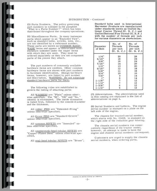 Parts Manual for International Harvester Cub Cadet 70 Lawn & Garden Tractor Sample Page From Manual