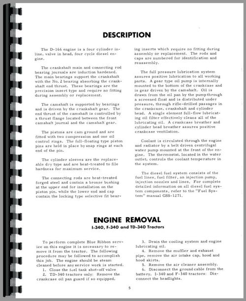 Service Manual for International Harvester D188 Engine Sample Page From Manual