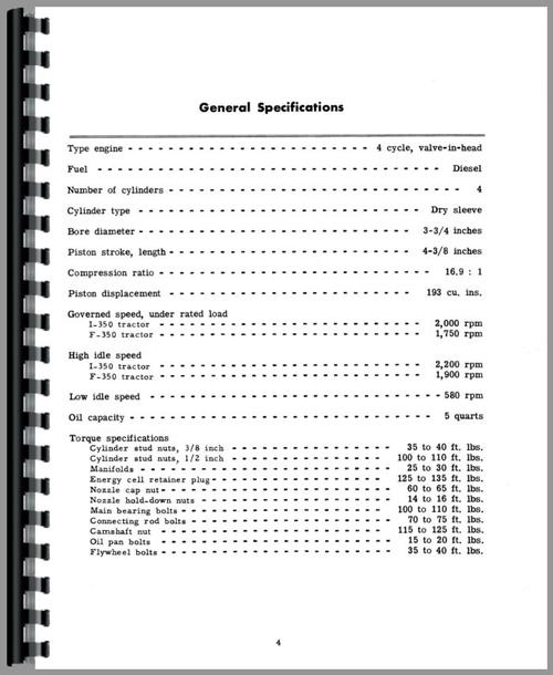 Service Manual for International Harvester D193 Engine Sample Page From Manual
