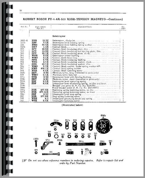 Service Manual for International Harvester EA-4 Magneto Sample Page From Manual