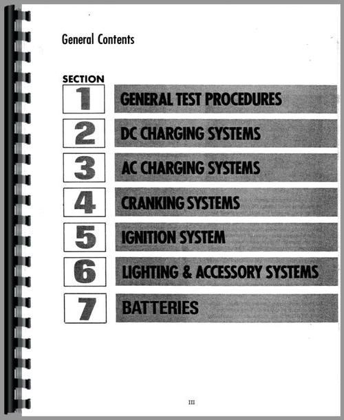 Service Manual for International Harvester All Electrical Components Sample Page From Manual