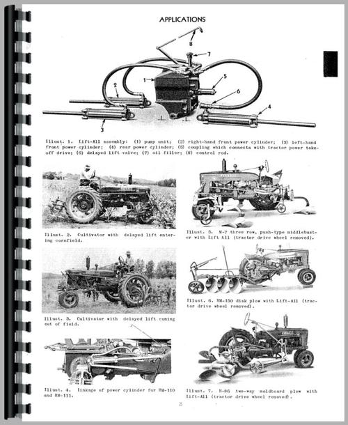 Service Manual for International Harvester H Tractor Hydraulic Lift-All Sample Page From Manual