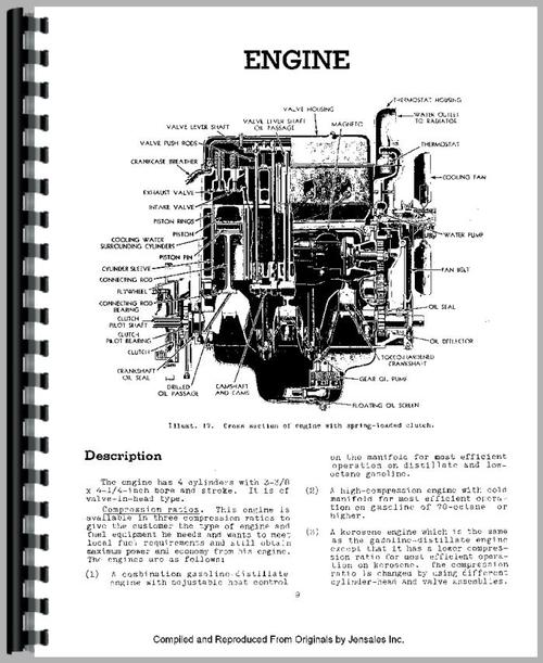 Service Manual for International Harvester I-4 Industrial Tractor Sample Page From Manual