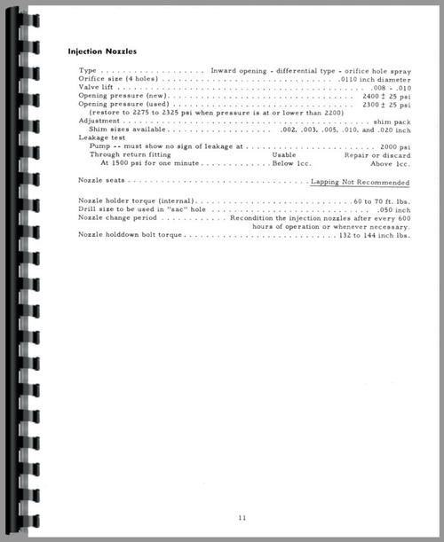 Service Manual for International Harvester RD Injection Pump Sample Page From Manual
