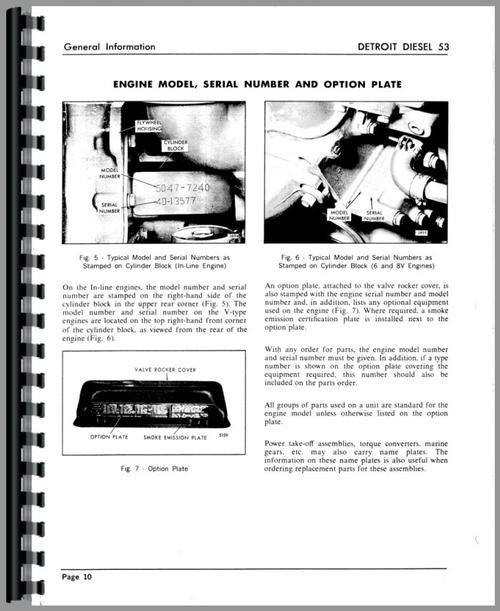Service Manual for International Harvester S-7C Logger Detroit Diesel Engine Sample Page From Manual