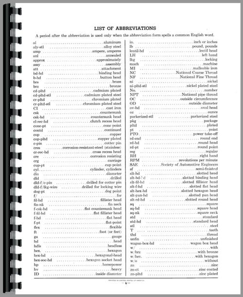 Parts Manual for International Harvester T6 Crawler Sample Page From Manual