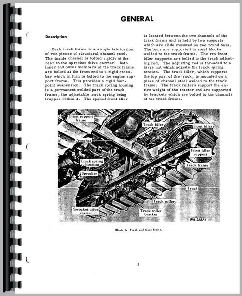 Service Manual for International Harvester T340A Crawler Sample Page From Manual