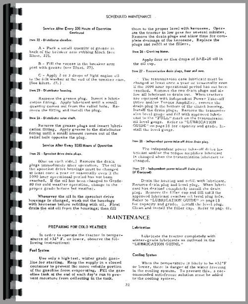 Operators Manual for International Harvester T340 Crawler Sample Page From Manual