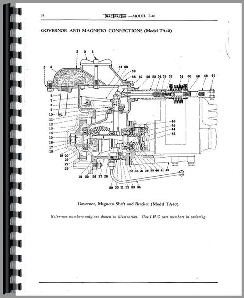 Parts Manual for International Harvester TA40 Crawler Sample Page From Manual