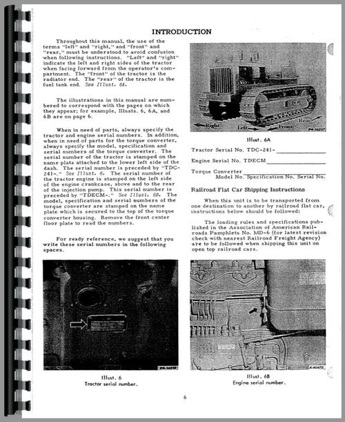 Operators Manual for International Harvester TD24 Crawler Sample Page From Manual