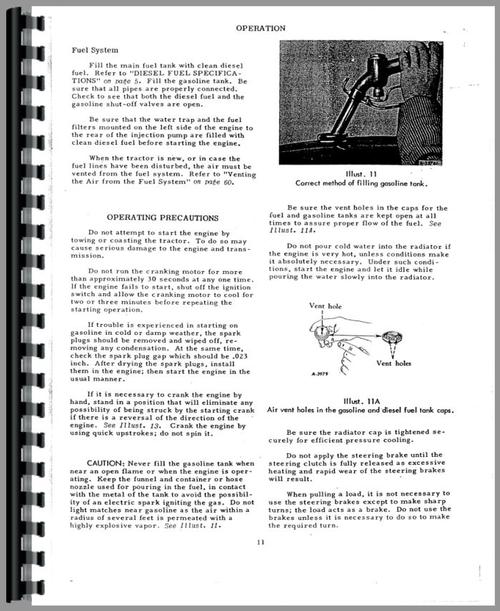 Operators Manual for International Harvester TD14 Crawler Sample Page From Manual