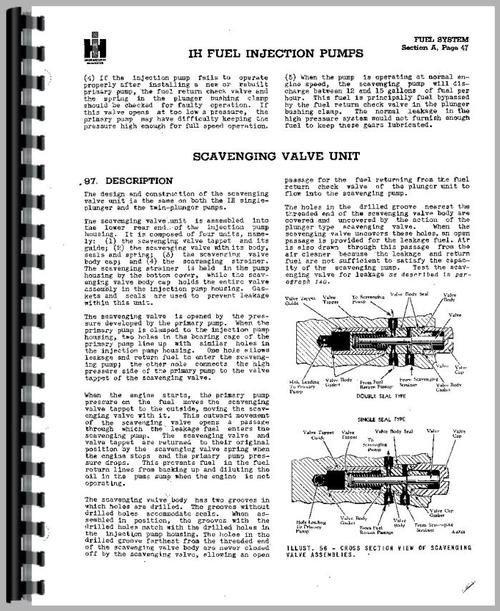 Service Manual for International Harvester TD14 Crawler Bosch Diesel Pump Sample Page From Manual