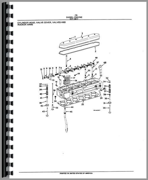 Parts Manual for International Harvester TD15B Crawler Sample Page From Manual