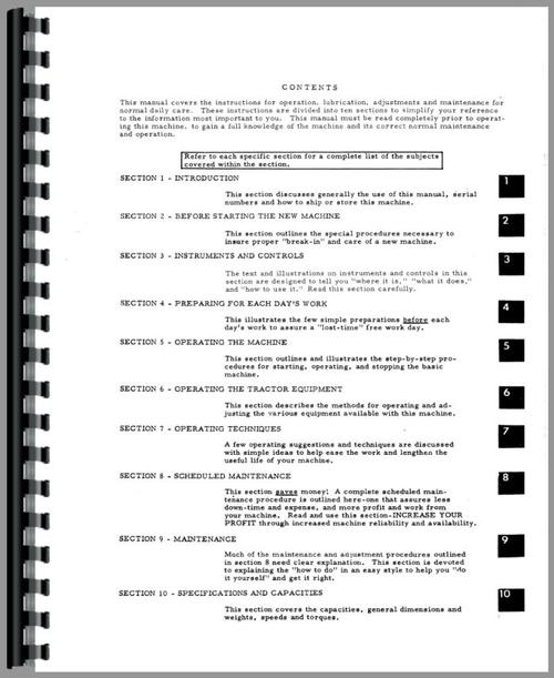 Operators Manual for International Harvester TD20C Crawler Sample Page From Manual