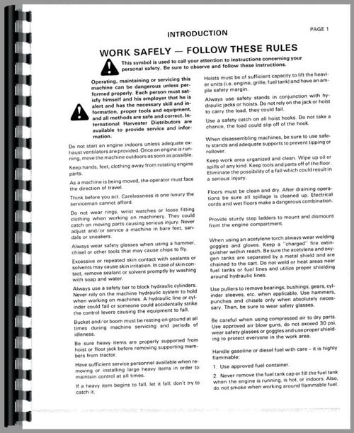 Service Manual for International Harvester TD25E Crawler Sample Page From Manual