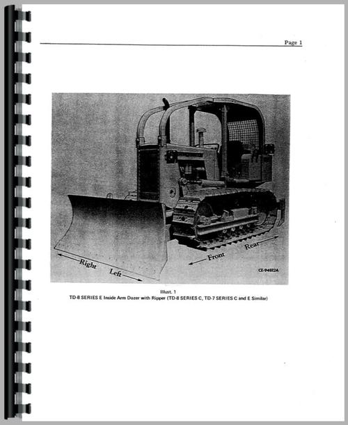 Service Manual for International Harvester TD7C Crawler Sample Page From Manual