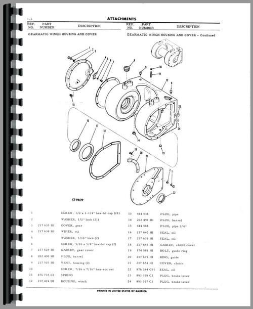 Parts Manual for International Harvester TD8C Crawler Sample Page From Manual