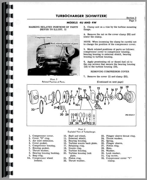 Service Manual for International Harvester TD8E Crawler Turbo Charger Sample Page From Manual