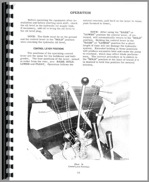 International Harvester TD9 Crawler Bulldozer Attachment Operators Manual