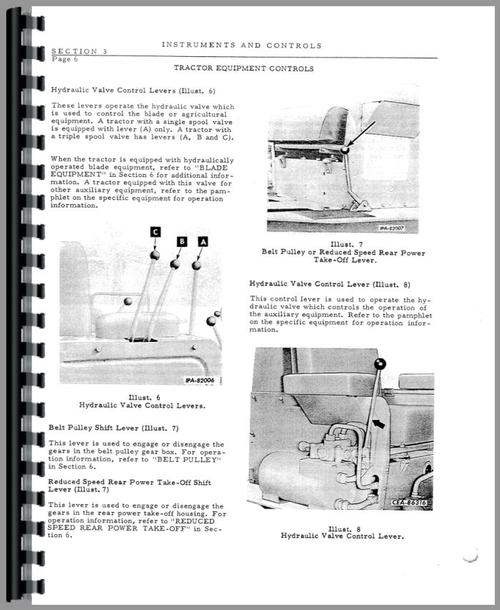 Operators Manual for International Harvester TD9 Crawler Sample Page From Manual