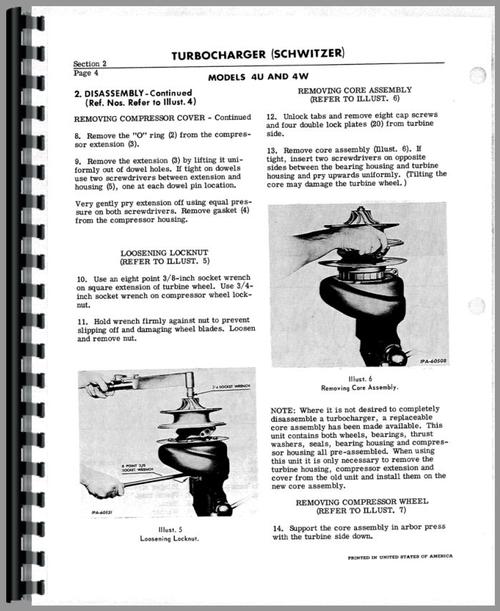 Service Manual for International Harvester TD9 Crawler Turbo Charger Sample Page From Manual